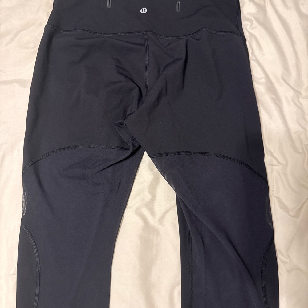 Lululemon Black Leggings with mesh going up back of leg